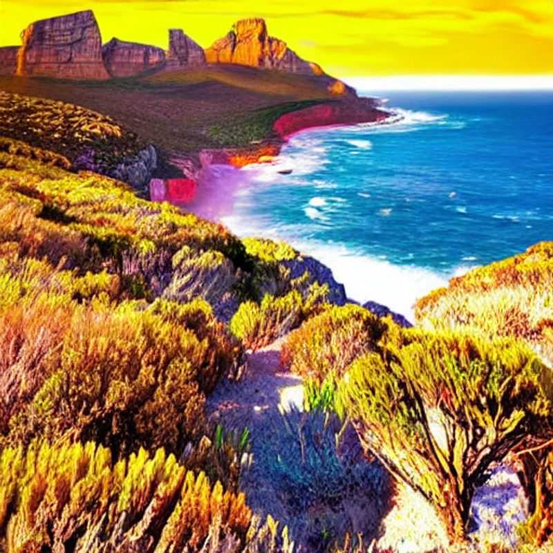 Where two oceans meet: The dramatic coastline of the Cape of Good Hope, South Africa, a testament to nature's raw power and breathtaking beauty, a must-see destination.