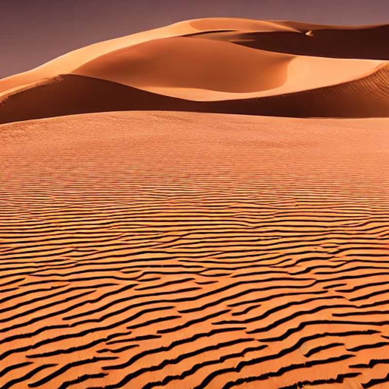 Towering, fiery orange Sossusvlei dunes, sculpted by the wind, stand majestically against the stark blue Namibian sky, showcasing the unique and breathtaking beauty of this desert landscape.
