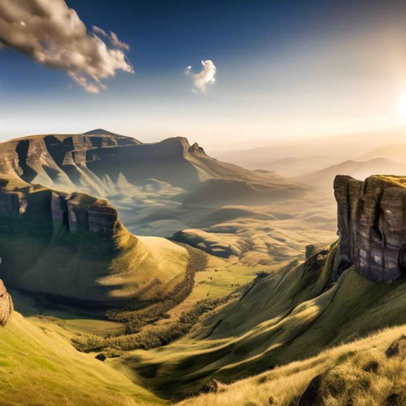 Una familia con niños, conocidos como The Social Media Traveler, se aventura en las majestuosas montañas de Drakensberg en Sudáfrica durante el otoño, capturando la belleza natural de este destino en sus fotos y videos.