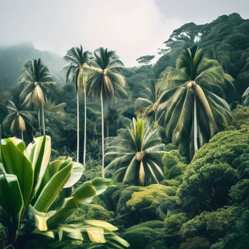 Un viajero solitario, el Foodie, explora la exuberante belleza de los Jardines Botánicos Nacionales de Seychelles, un paraíso tropical donde la naturaleza se fusiona con la gastronomía, durante su viaje de 3 semanas a las Seychelles en invierno.