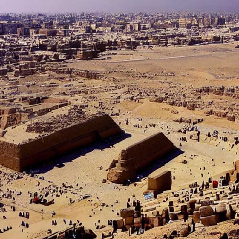 Les pyramides de Gizeh, imposantes et majestueuses, sous un ciel égyptien.
