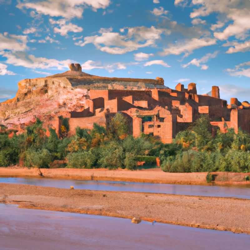 A solo traveler ventures into the heart of Aït Benhaddou, Morocco, during the serene winter season, exploring the ancient Kasbah, a UNESCO World Heritage site, and delving into the rich cultural heritage of this captivating destination.