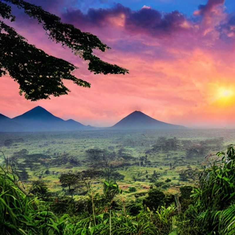 Breathtaking vista of Virunga National Park, Democratic Republic of Congo, showcasing its lush landscapes and highlighting the importance of responsible and safe travel practices in this incredible, yet vulnerable, region.
