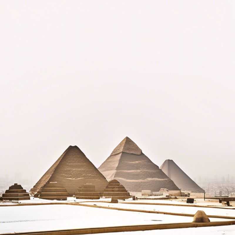 Deux couples admirent avec émerveillement les imposantes pyramides de Gizeh, témoins majestueux d'une civilisation ancienne, lors de leur escapade hivernale en Égypte.