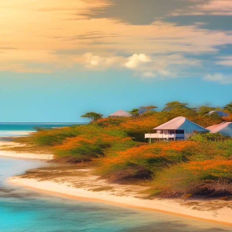 A solitary traveler basking in the pristine beauty of Bazaruto Archipelago, Mozambique. The turquoise waters lap against the white sand beaches, framed by lush vegetation and the endless blue of the Indian Ocean. A haven of tranquility for eco-conscious explorers seeking a retreat in nature.