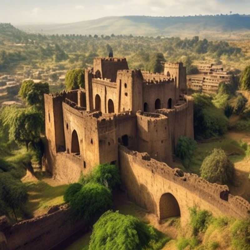 Les châteaux de Gondar, Éthiopie : une vue imprenable sur ces magnifiques structures historiques.