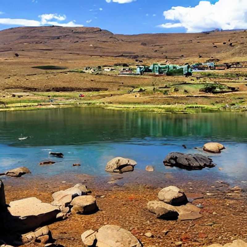 Les montagnes du Lesotho en été : paysages verdoyants et ciels bleus.