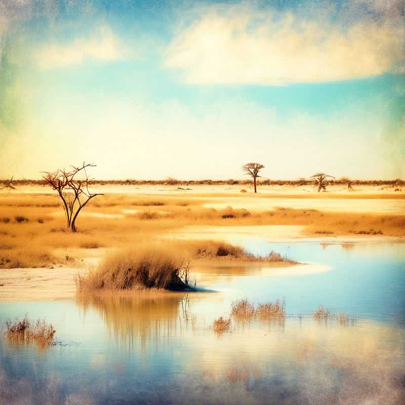 Les spectaculaires et vastes plaines salantes de Makgadikgadi au Botswana, un paysage époustouflant et unique.