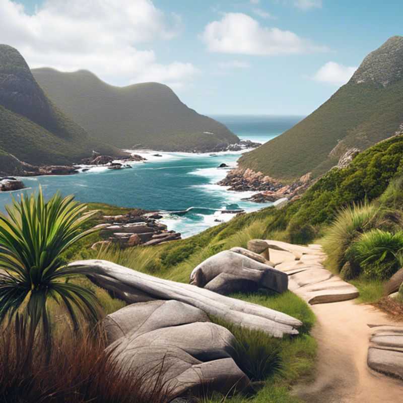 Trois couples de voyageurs économes admirant les falaises escarpées et la végétation luxuriante du parc national de Tsitsikamma, en Afrique du Sud, lors de leur escapade entre l'été et l'automne.