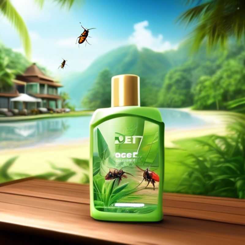 A bottle of insect repellent with DEET, ready to protect you from pesky bugs.