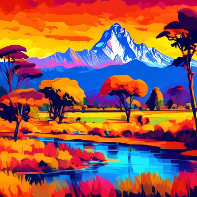 Un randonneur solitaire admirant la majesté du mont Kenya, un joyau sauvage d'Afrique, lors de son périple d'écotourisme pendant la saison automnale.