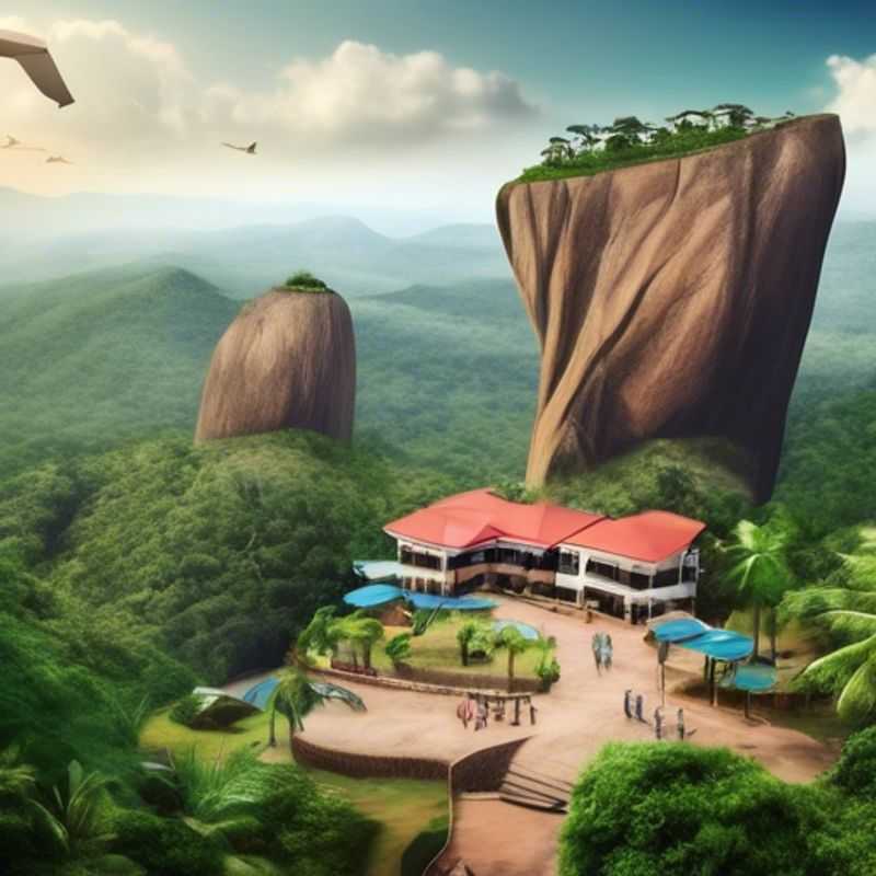 La imponente Roca Olumo en Nigeria, un refugio histórico y un símbolo de resistencia, mostrando su textura rugosa y la vegetación que la cubre.