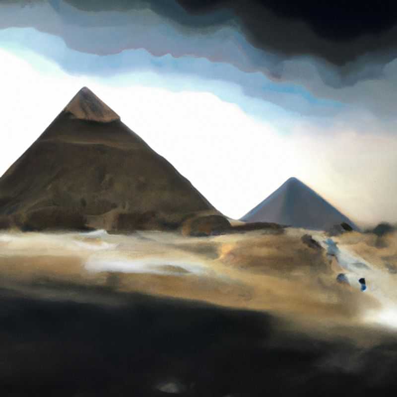 A group of six intrepid explorers stand in awe before the majestic pyramids of Giza, their silhouettes etched against the golden sands of the Sahara Desert during their weeklong winter expedition to Egypt.