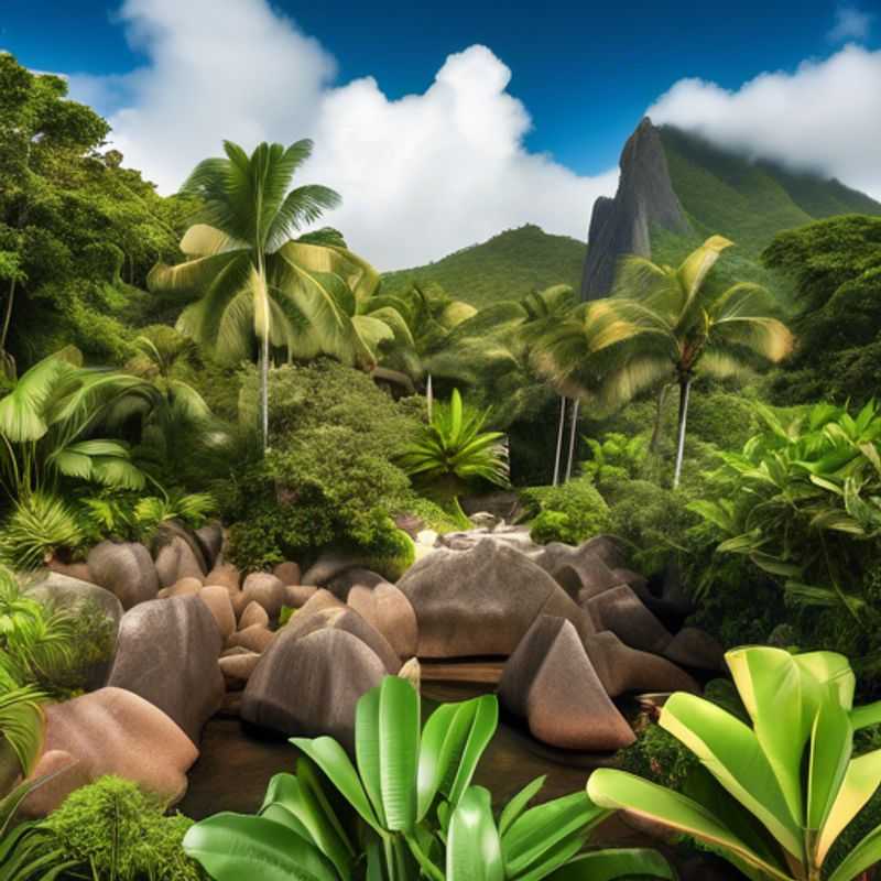 Three couples, The Cultural Explorers, strolling through the lush, verdant pathways of the Seychelles National Botanical Gardens, immersing themselves in the tropical splendor and rich biodiversity of this enchanting island oasis during their winter getaway.