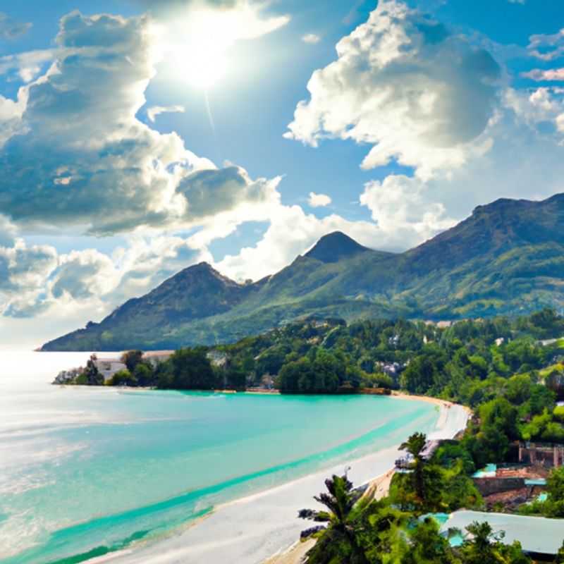 Four adventurous travelers marveling at the pristine, turquoise waters and granite boulders of Anse Intendance, one of the most stunning beaches on Mahé Island, Seychelles, during their captivating 24-hour autumn adventure.