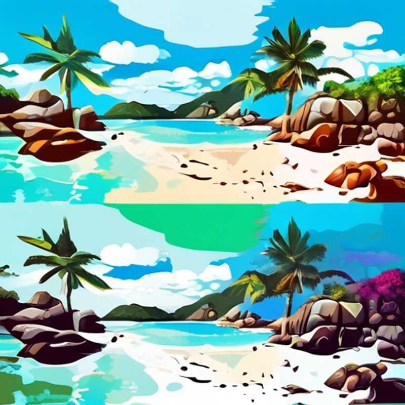 L'île de Praslin, Seychelles : plages de sable blanc immaculé et cocotiers emblématiques.