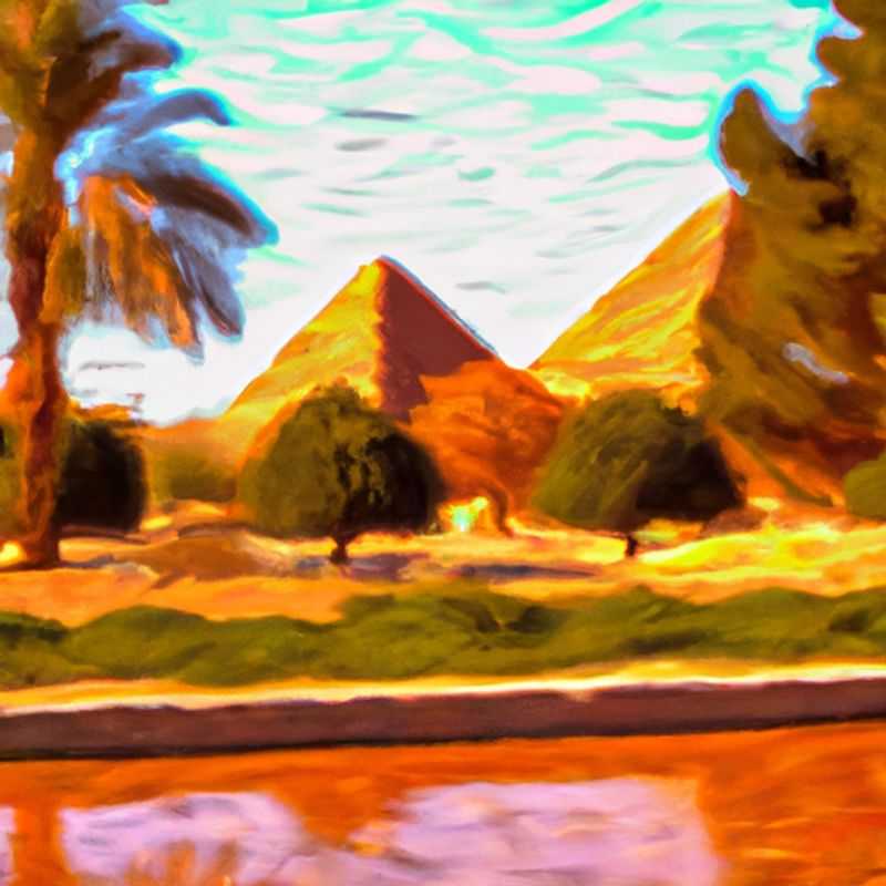Four intrepid travelers stand in awe before the majestic Pyramids of Giza, Egypt, bathed in the warm glow of the autumn sun, embarking on a week-long exploration of this ancient land's wonders.