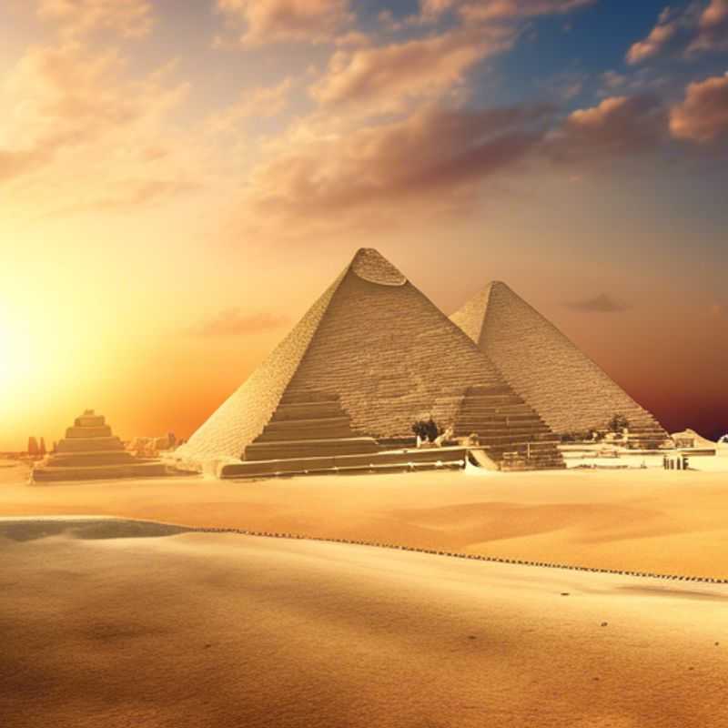 Las Pirámides de Giza, imponentes y majestuosas, bajo el sol de la transición entre invierno y primavera. Dos parejas, Los Viajeros de las Redes Sociales, exploran la historia y la majestuosidad de Egipto.
