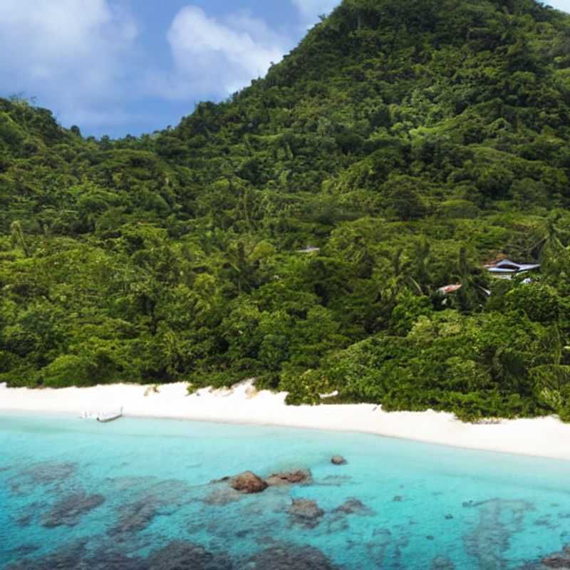 Ilha de Praslin, Seychelles: Paisagem paradisíaca, ilustrando a beleza natural da ilha e a importância de práticas de segurança para desfrutar ao máximo da viagem.