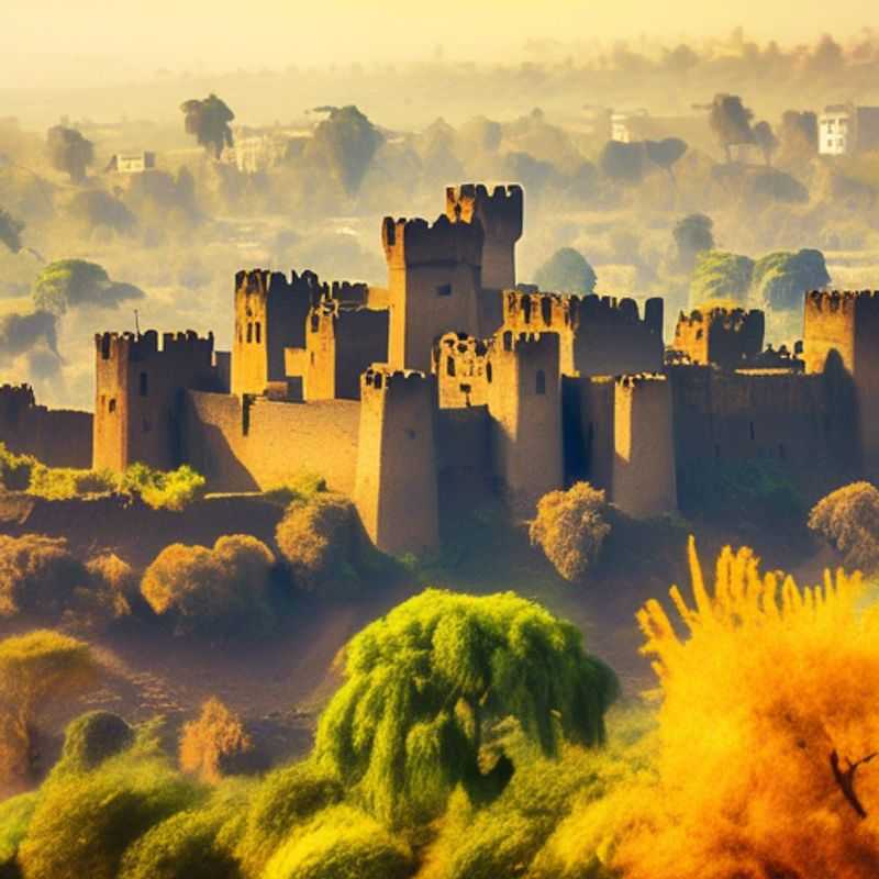 Les châteaux de Gondar, Ethiopie : une vue imprenable sur ces magnifiques structures historiques.