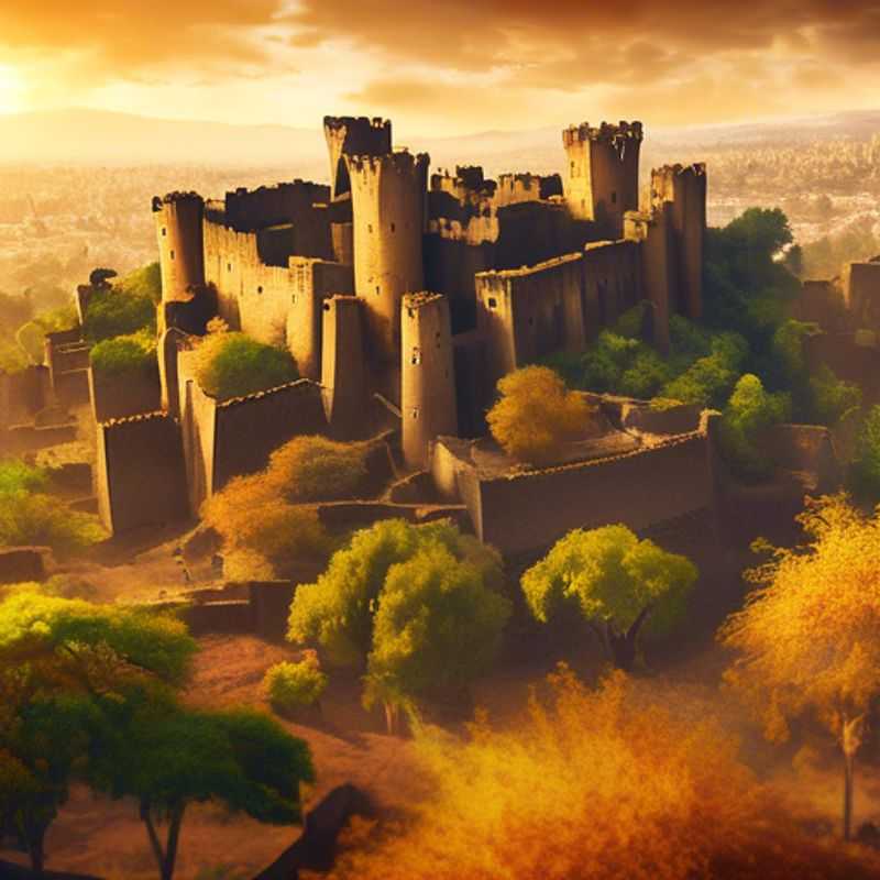 Les châteaux de Gondar, Éthiopie : une vue imprenable sur ces magnifiques structures historiques.