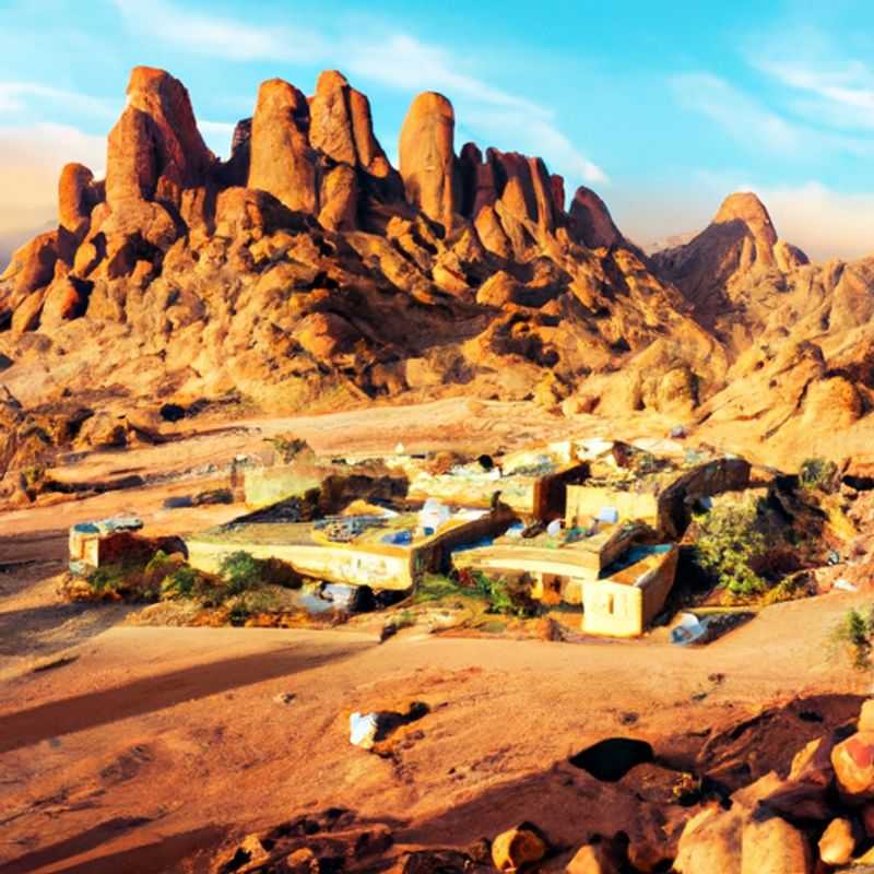 A solo traveler ventures into the vast and awe-inspiring Hoggar Mountains of Algeria, where towering rock formations and ethereal landscapes create a surreal winter wonderland, ready to unveil their secrets during a 4-day solo expedition.