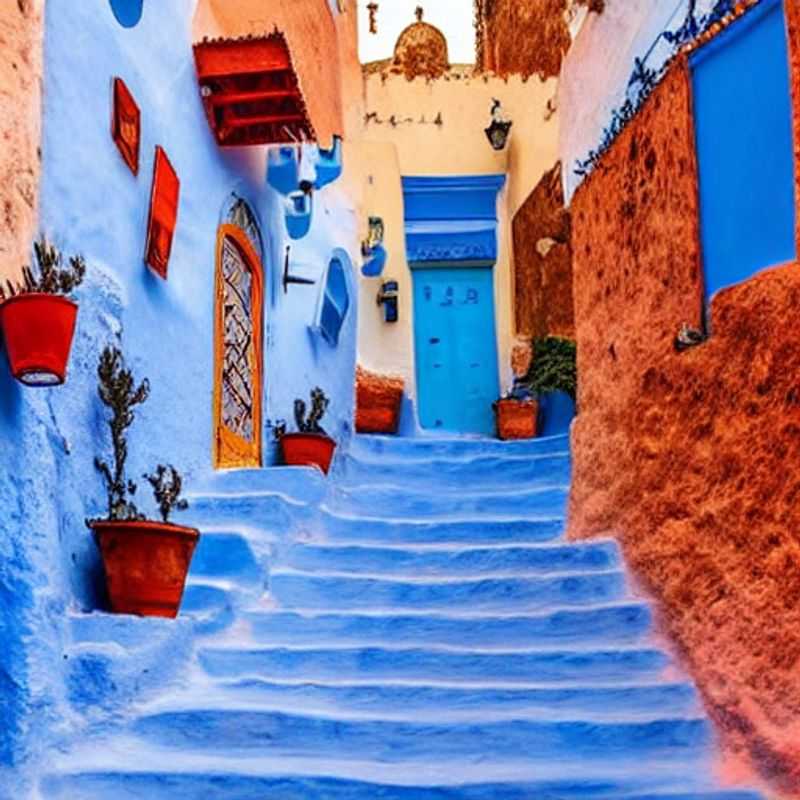 Aquí hay algunas opciones para el texto alternativo en español para una imagen de Chefchaouen, Marruecos, en un artículo sobre las mejores prácticas de seguridad al viajar a Chefchaouen: