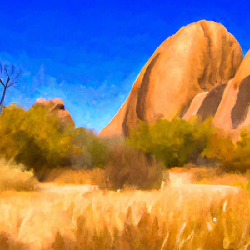 A solitary traveler stands in awe beneath the majestic Spitzkoppe, Namibia's iconic granite monolith, during a transformative 24-hour journey between summer and fall, embracing the solitude and natural wonders of this extraordinary destination.
