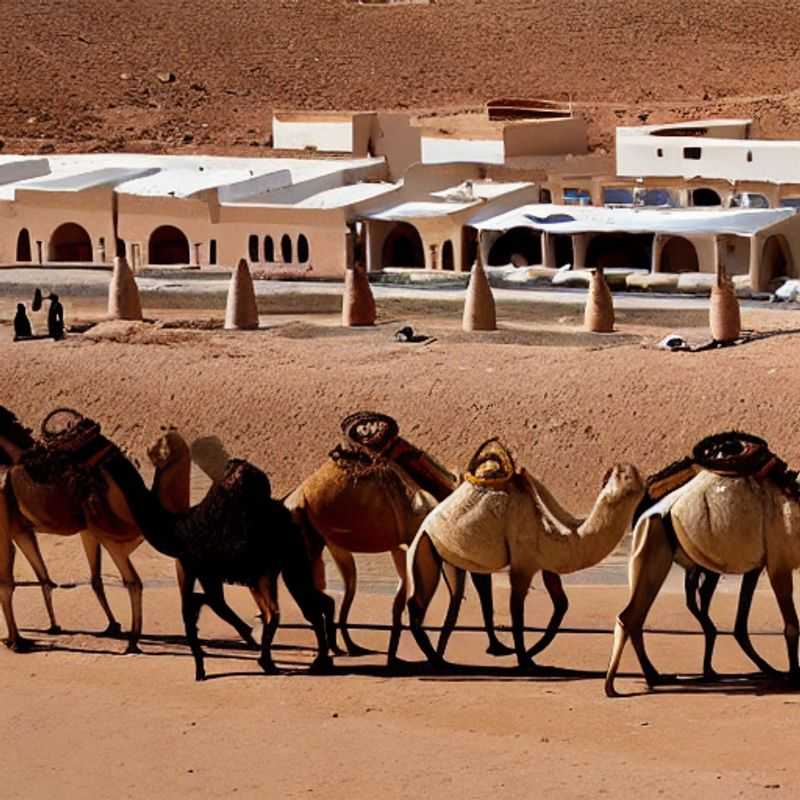 Le marché aux chameaux animé de Guelmim, Maroc, sous le soleil estival.