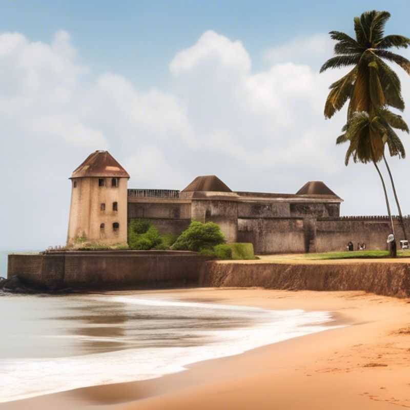 El Castillo de Elmina, Ghana: Imponente fortaleza que refleja la trágica historia de la trata transatlántica de esclavos, pero también la resiliencia y rica cultura de Ghana.