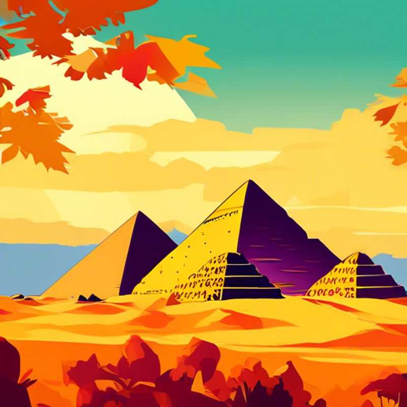 The majestic Pyramids of Giza, Egypt, standing as silent sentinels of ancient history and engineering marvels.