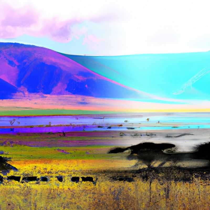 A solitary traveler gazes out over the vast expanse of Ngorongoro Crater, Tanzania, during the magical transition between summer and fall, when the landscape is ablaze with vibrant hues.