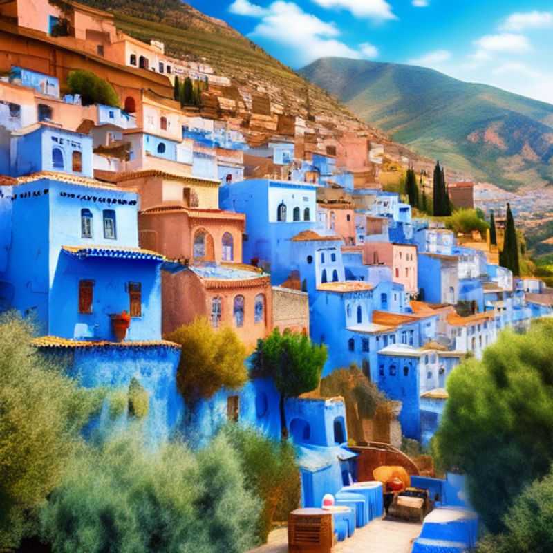 Chefchaouen, Maroc : La beauté envoûtante des maisons bleues nichées dans les montagnes du Rif.