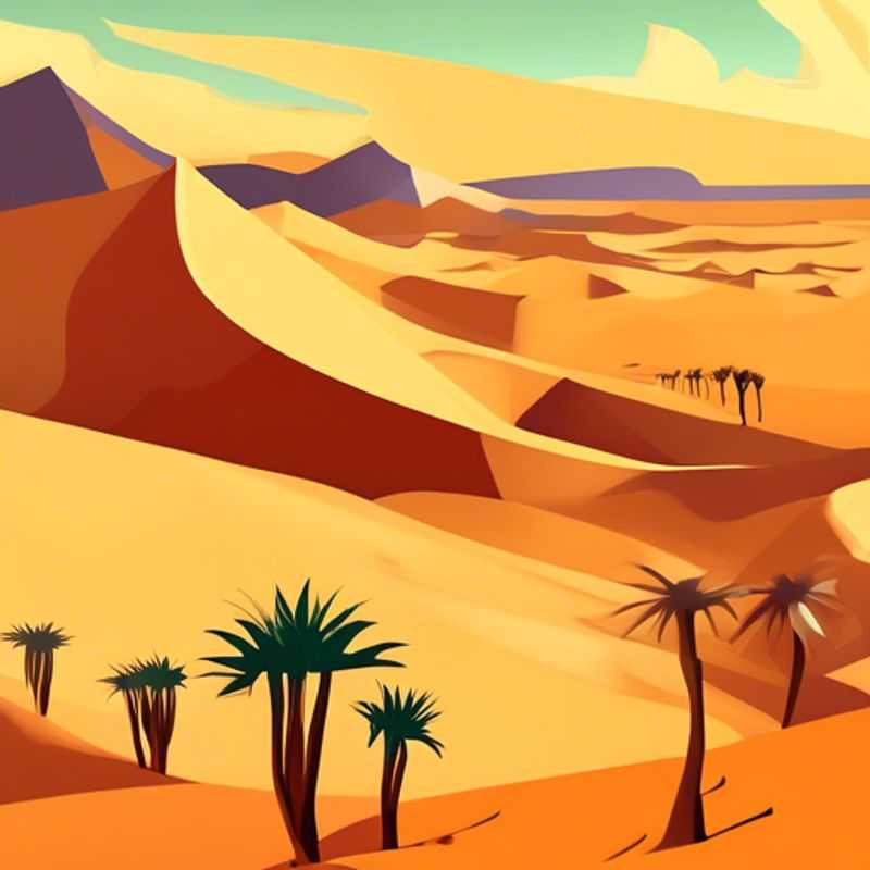 Le Sahara marocain/tunisien : immensité désertique, dunes ondulantes à perte de vue.