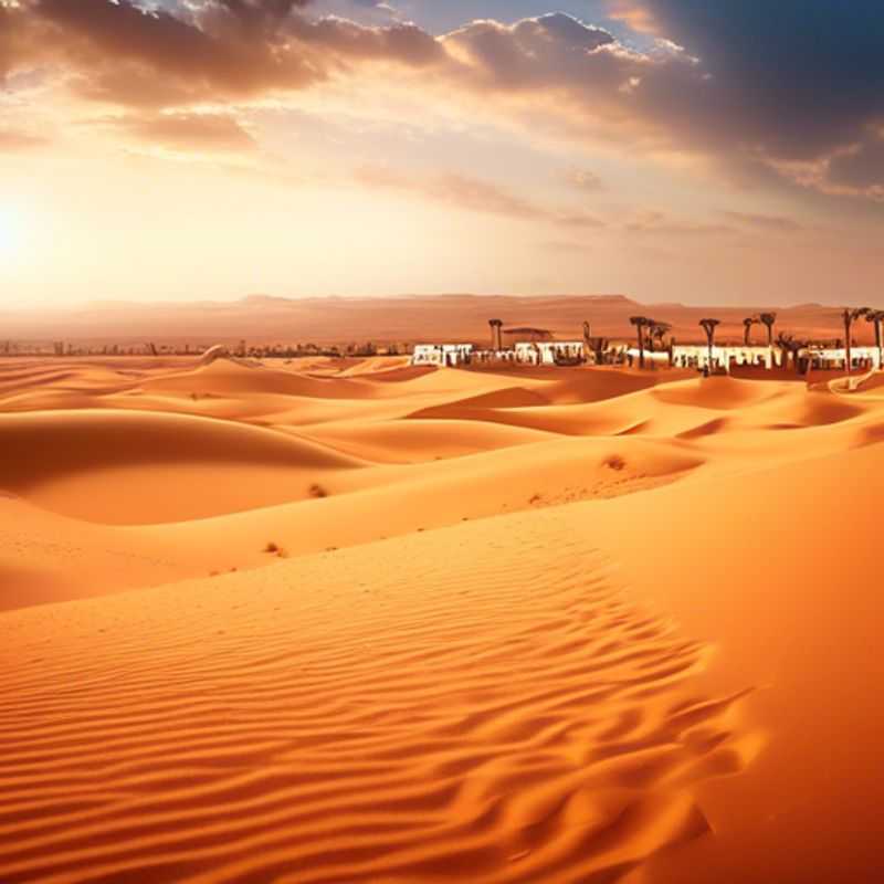 Le Sahara marocain/tunisien : immensité désertique, dunes ondulantes à perte de vue.