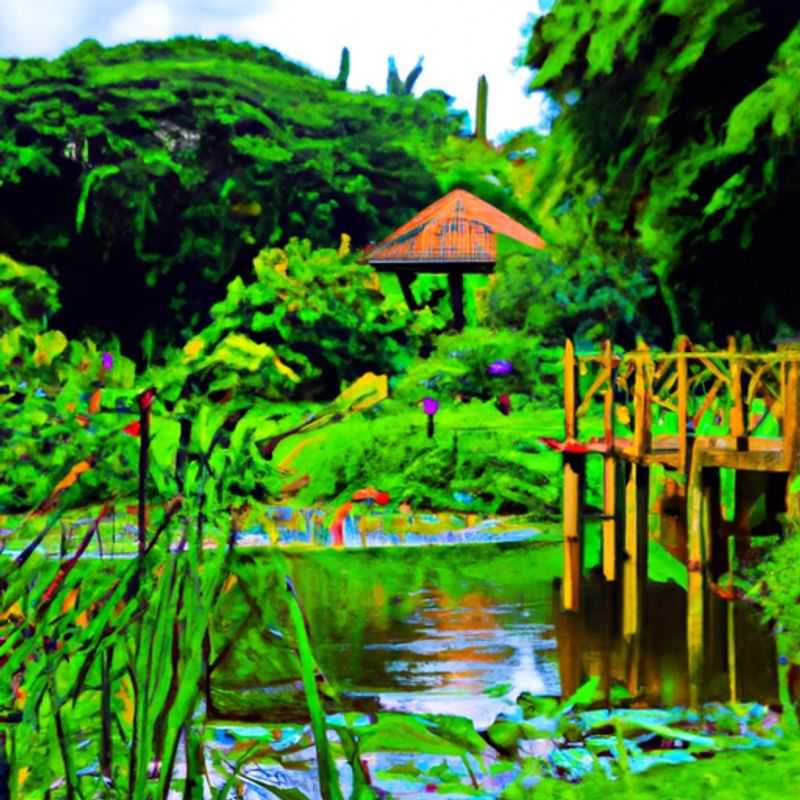 Un voyageur solitaire déambulant avec émerveillement dans les magnifiques jardins botaniques d'Entebbe, en Ouganda, profitant de la beauté naturelle de ce havre de paix durant son séjour d'une semaine entre l'été et l'automne.