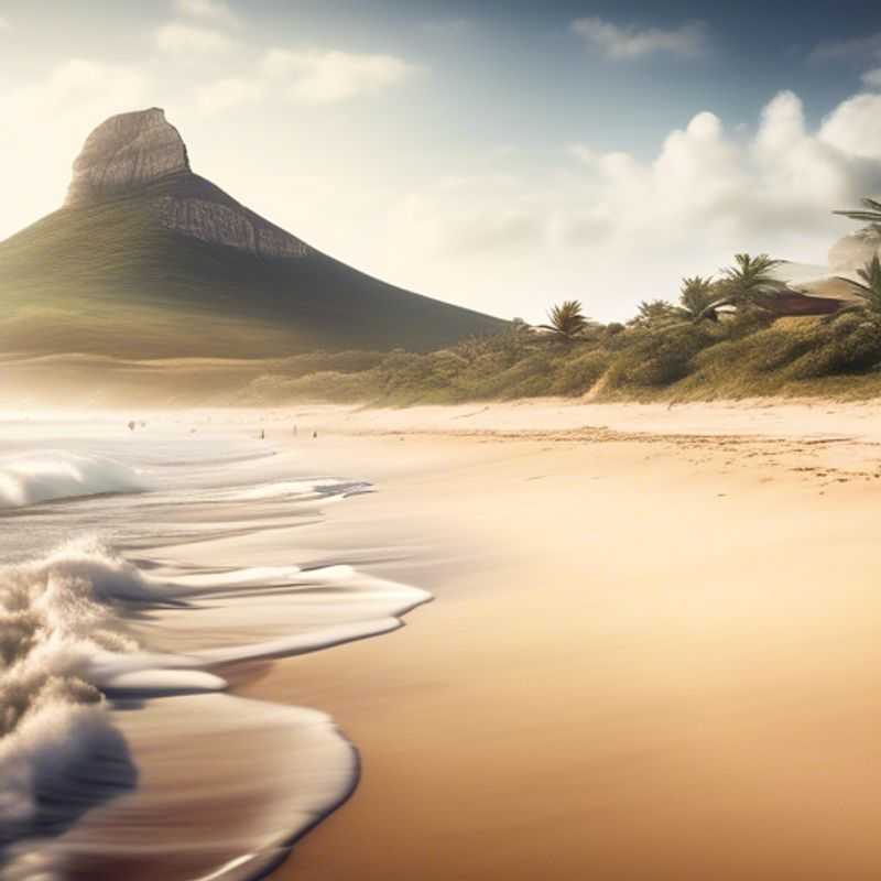 Espectacular vista de Cabo Vidal, Sudáfrica: aguas cristalinas, exuberante vegetación y la promesa de una aventura inolvidable.