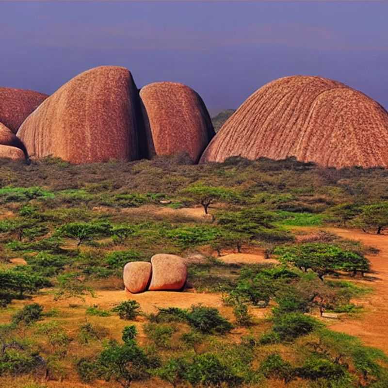 Stunning panoramic view of the Matobo Hills, Zimbabwe, highlighting the dramatic landscape and emphasizing the importance of safety awareness while exploring this breathtaking region.