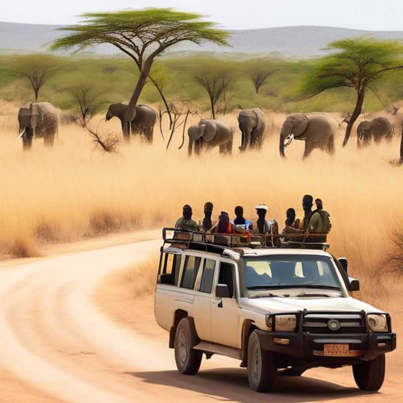 Deux couples d'écotouristes contemplant la faune sauvage dans le parc national de Ruaha, en Tanzanie, lors de leur périple de trois semaines pendant l'automne.