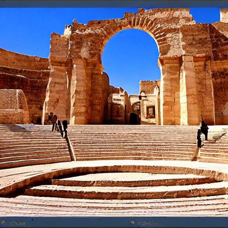 The majestic El Jem Amphitheatre in Tunisia, a testament to Roman engineering, showcasing its impressive scale and historical significance.