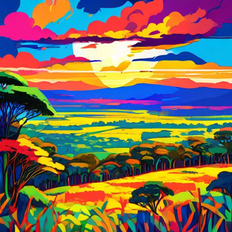 Un voyageur d'affaires solitaire contemplant les paysages époustouflants du parc national d'Akagera, en Rwanda, lors de son séjour estival de deux semaines.