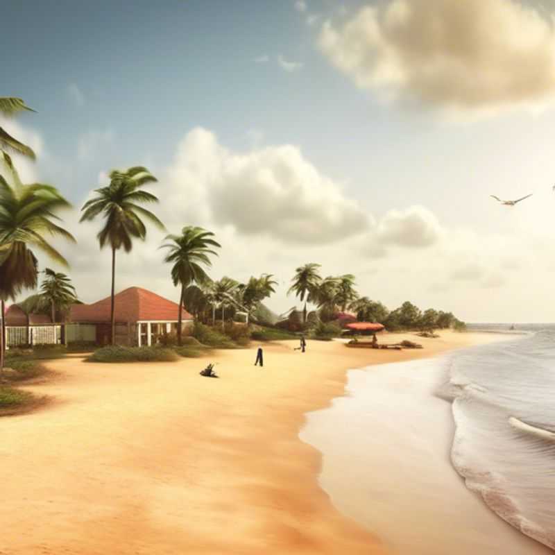 Plages de Cotonou, Bénin : sable doré et eaux turquoise.