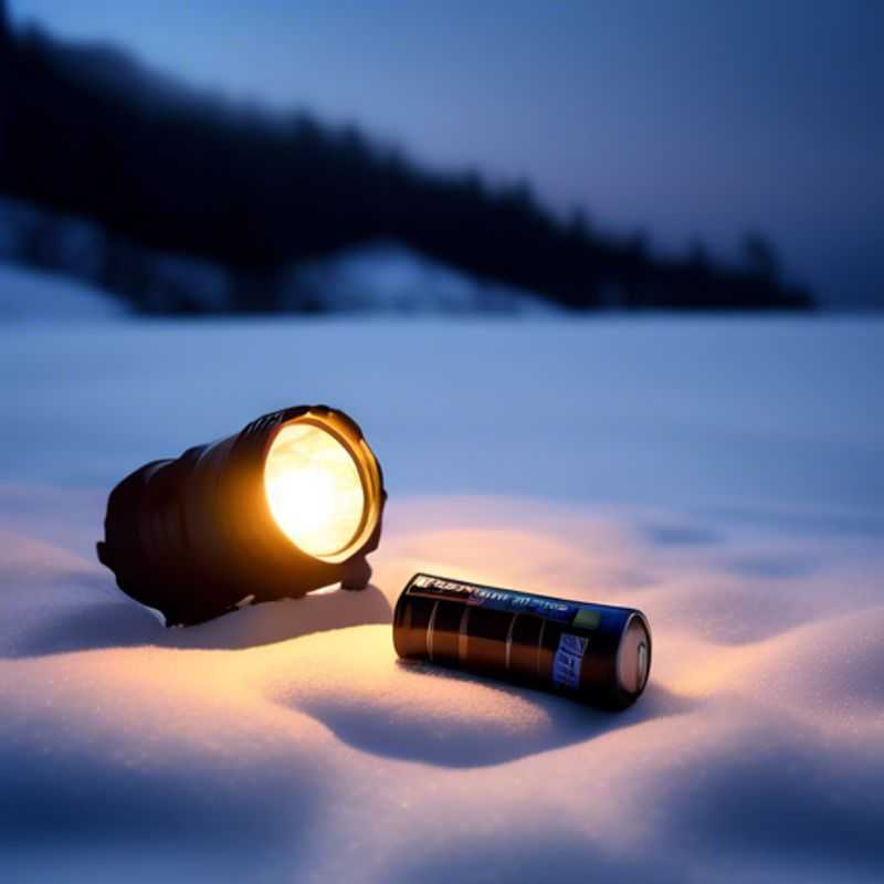 A close-up shot of a powerful headlamp with spare batteries, ready for any adventure.
