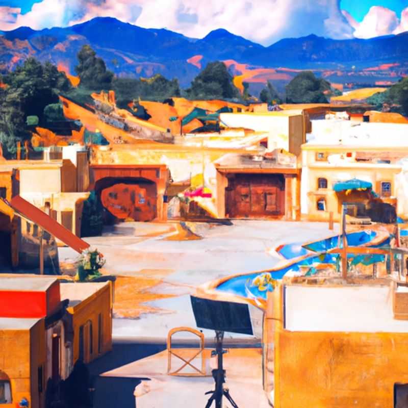 Six intrepid travelers pose amidst the awe-inspiring backdrop of Atlas Film Studios in Morocco, embarking on a cinematic adventure through its iconic sets and captivating landscapes during their 24-hour spring sojourn.