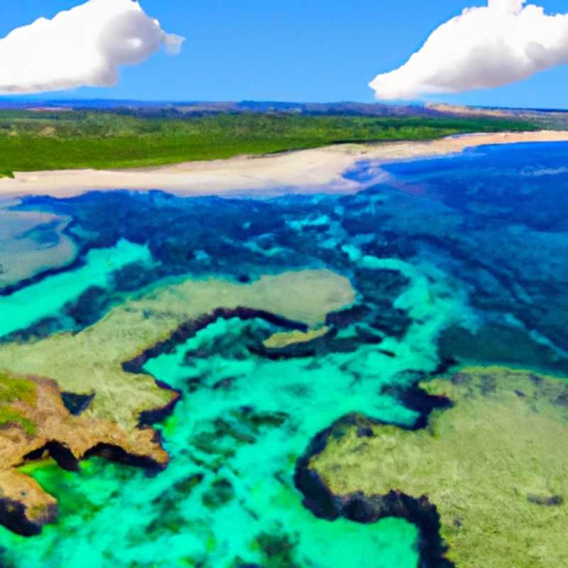 A breathtaking aerial view of Diani Beach, Kenya, showcasing its pristine white sands, crystal-clear turquoise waters, and lush tropical surroundings, as a group of six friends embark on an unforgettable 24-hour adventure during the transition from summer to fall.