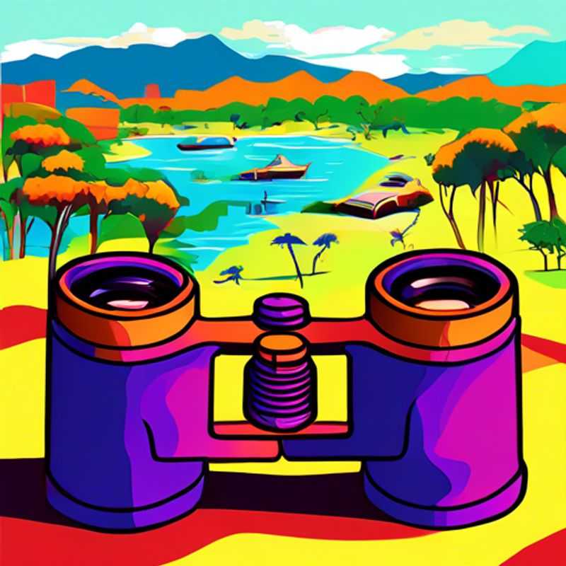 A pair of binoculars, ideal for spotting wildlife on safari.