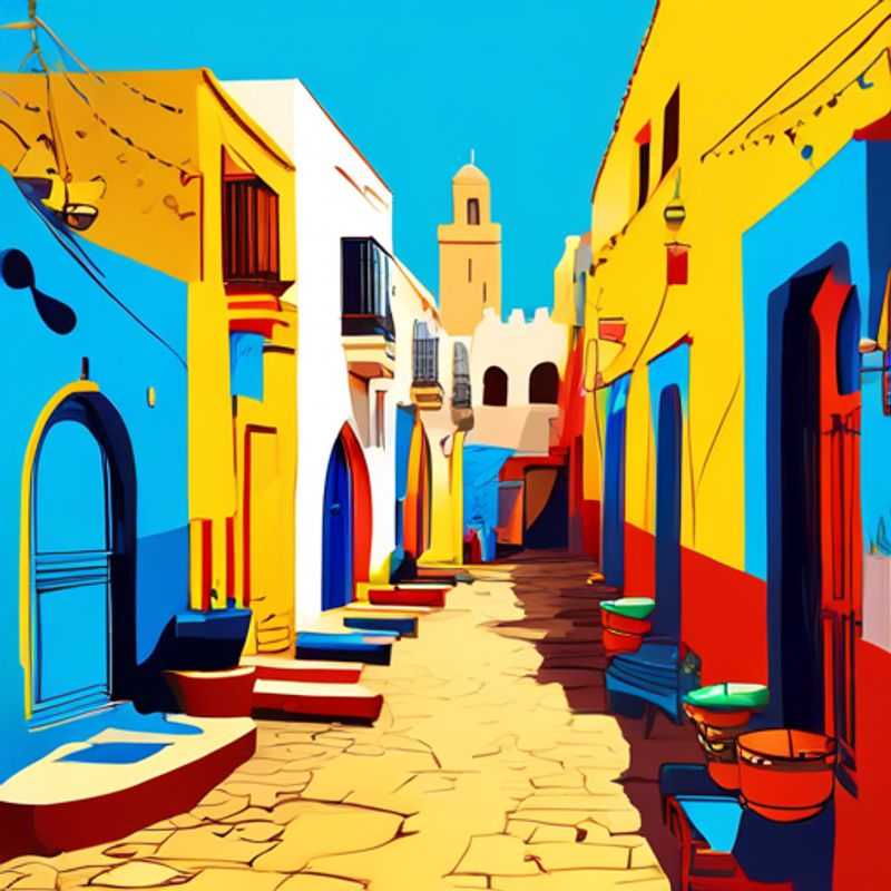 A solo traveler gazing out at the vibrant blue waters of the Atlantic Ocean from Essaouira's ancient ramparts, soaking in the tranquil beauty of this Moroccan coastal gem during a transition between winter and spring.