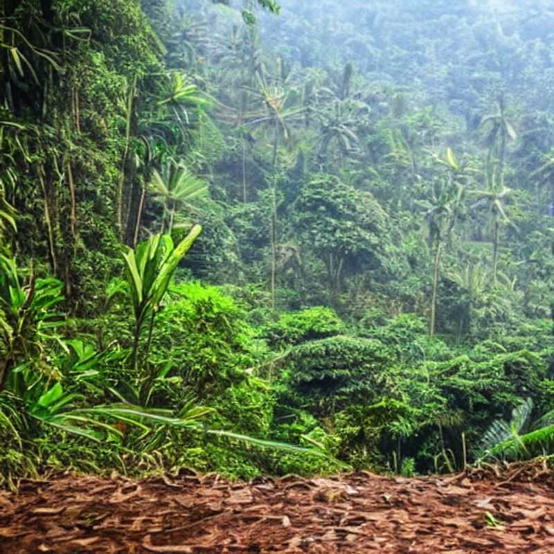 Lush green canopy of the Bwindi Impenetrable Forest, Uganda.