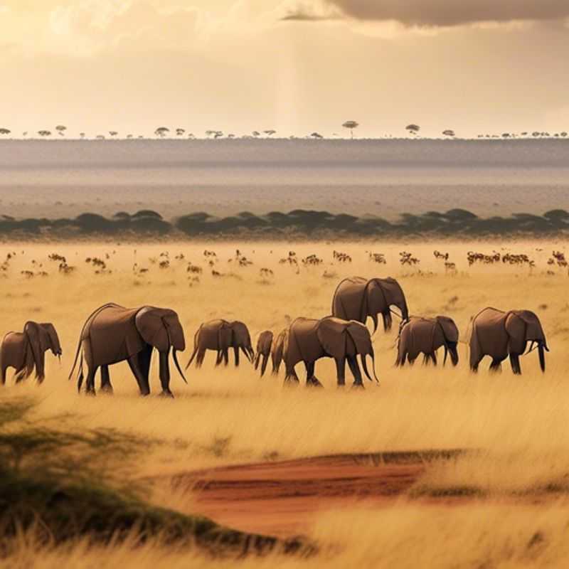 Impresionante vista panorámica del Parque Nacional de Nairobi, Kenia, mostrando la rica vida salvaje africana en su hábitat natural.