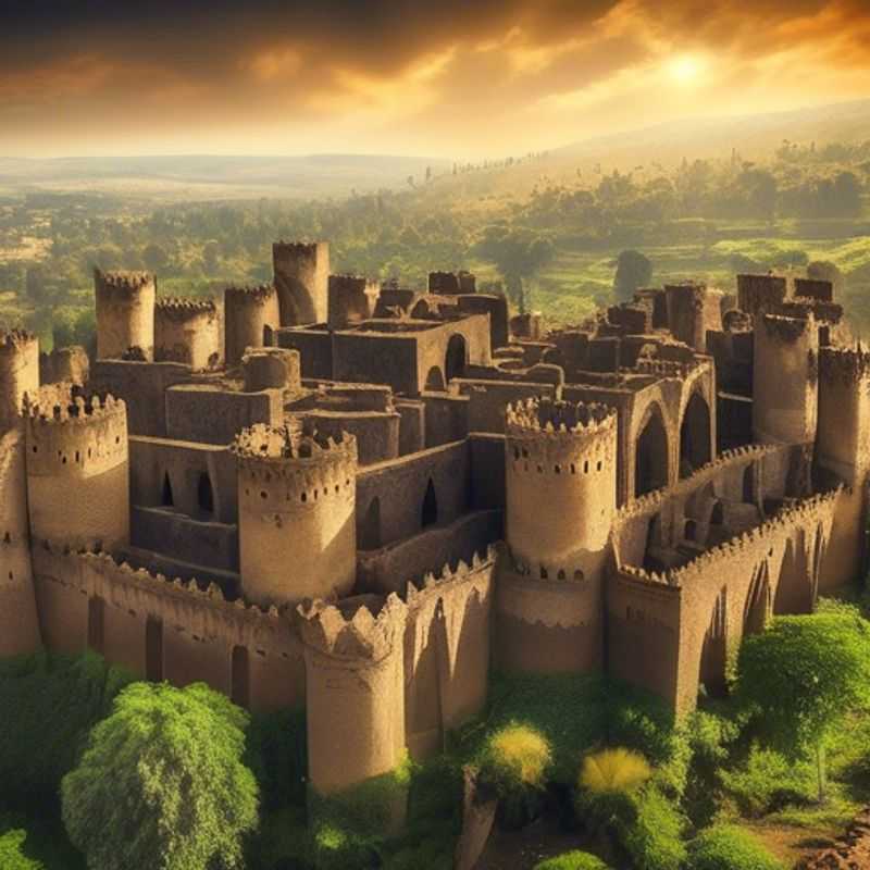 Les châteaux de Gondar, Ethiopie : une vue imprenable sur ces magnifiques structures historiques.